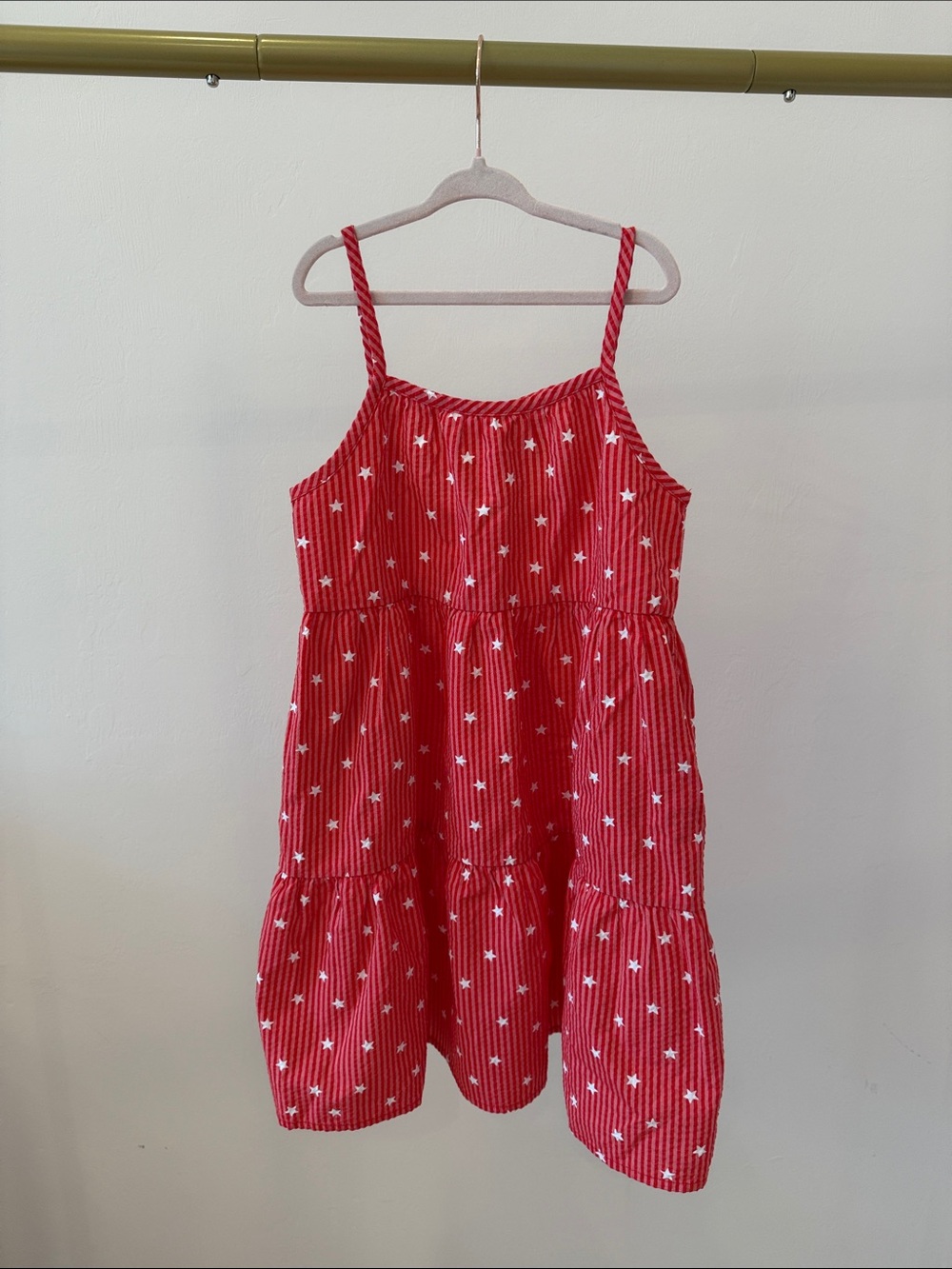Cat & Jack Red Star Tiered Sundress with White Stars